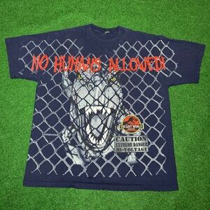 Jurassic Park Lost World Vintage 90s RARE T Rex No Humans Allowed XL T Shirt
